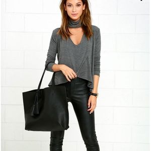 Soho Chic Dark Grey Long Sleeve Top